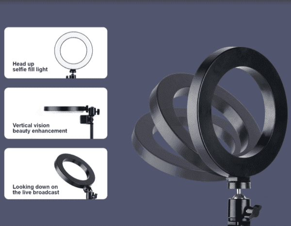 Gredzena tipa LED lampa HAVIT ST7021 ar statīvu - Image 4