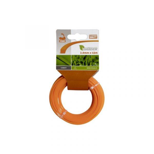 Kvadrātveida trimmera aukla 1,3x15m