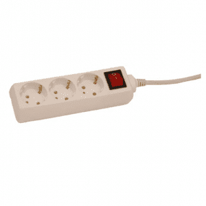 Pagarinātājs trīsvietīgs ar slēdzi 3m, 3x1mm