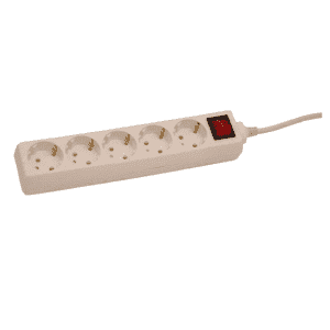 Pagarinātājs piecvietīgs ar slēdzi 3m, 3x1mm