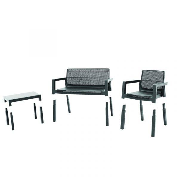 Keter Dārza mēbeļu komplekts Emily Patio Set, Pelēks - Image 5