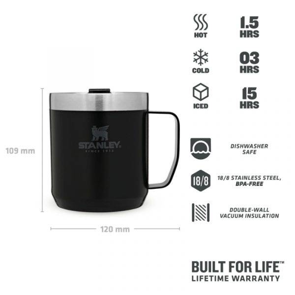 Termokrūze STANLEY The Legendary Camp Mug Classic 0.35l, melna - Image 3