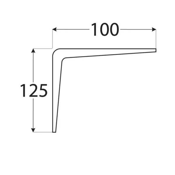 Tērauda kronšteins 100x125mm WS 125, balts - Image 2