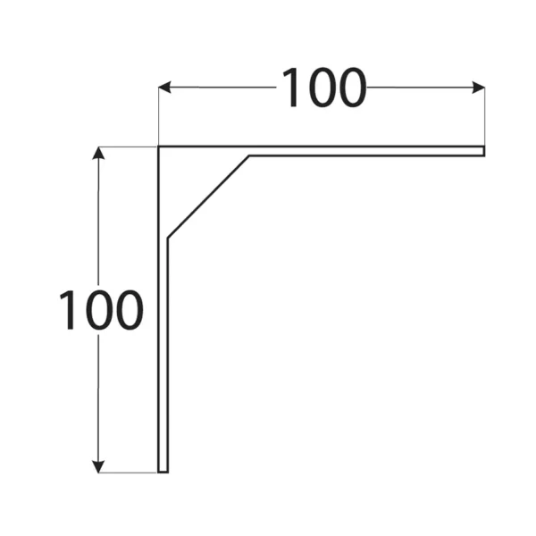 Tērauda kronšteins 100x100mm WSM 100, balts - Image 2