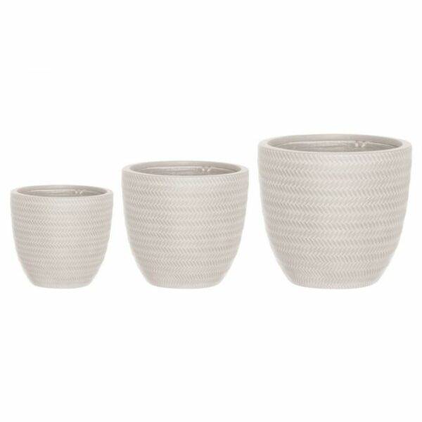 4Living Māla puķu pods Herringbone, balts