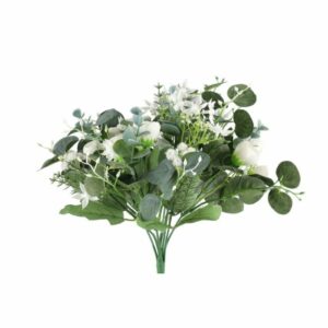 4Living mākslīgo ziedu pušķis balts/30cm