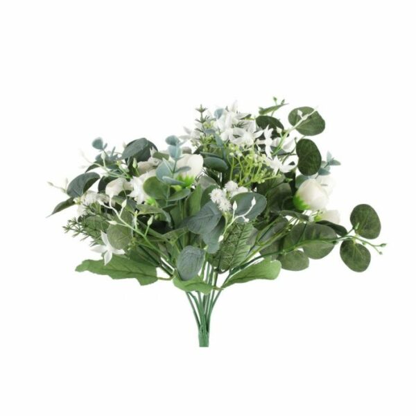 4Living mākslīgo ziedu pušķis balts/30cm