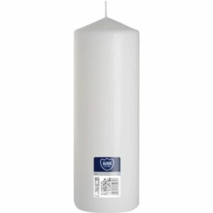 Aura Pillar svece balta 8x25cm