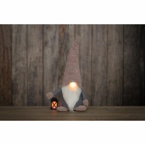 Winteria Rūķis ar laternu LED-gaisma 45cm