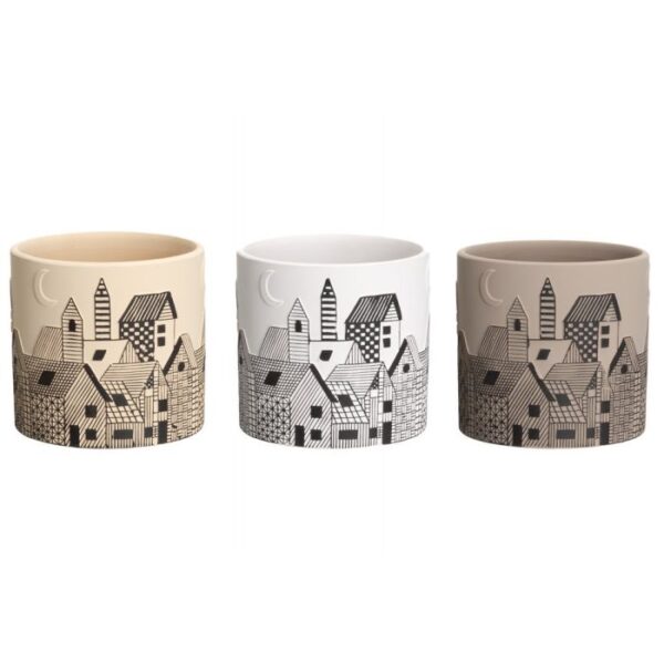 Puķu pods Pilsēta 13.5cm( 3 krāsas) 4Living